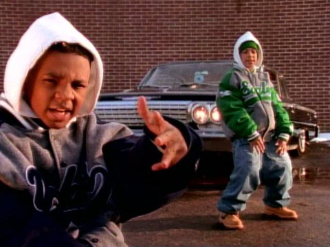 This is the only image of Kriss Kross in which they are wearing some clothing the correct way around.  